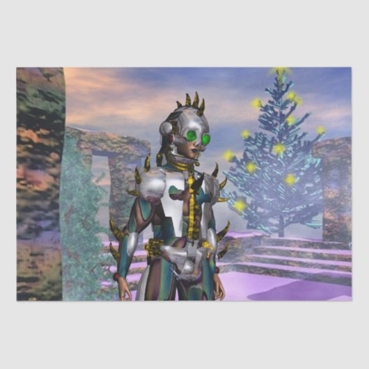 NIEUW JAAR VAN EEN CYBORG TISSUEPAPIER (Voorkant)