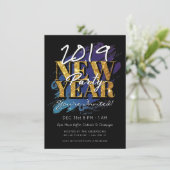 NIEUW JAAR VAN EVE PARTIJ MODERN HIPSTER OPEN HUIS KAART (Staand voorkant)