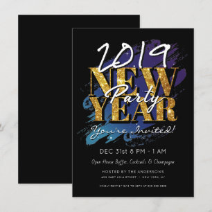 NIEUW JAAR VAN EVE PARTIJ MODERN HIPSTER OPEN HUIS KAART