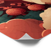 Nieuw jaar van het Chinese konijnenkonijn Poster (Hoek)