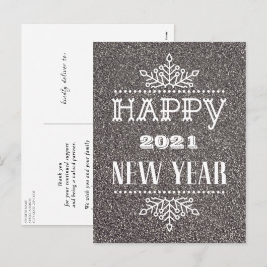 NIEUW JAAR VAN TOEPASSING 2021 | Bedrijfs Modern Feestdagenkaart (Voorkant / Achterkant)