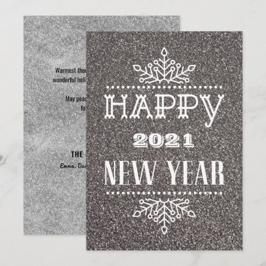 NIEUW JAAR VAN TOEPASSING 2021 | Moderne typografi Feestdagenkaart (Voorkant / Achterkant)