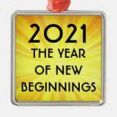 Nieuw jaar vanaf 2021 metalen ornament (Voorkant)