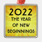Nieuw jaar vanaf 2022 metalen ornament (Voorkant)