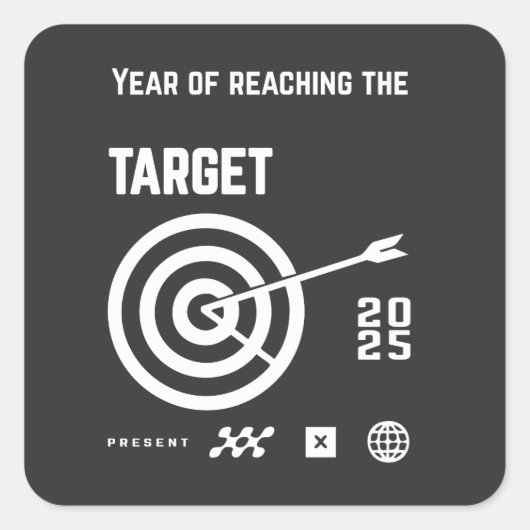 nieuw jaar vierkante sticker (Voorkant)