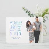 NIEUW JAAR (VOLLEDIGE BLEEFFOTO) UNICORD FEESTDAGENKAART (Staand voorkant)