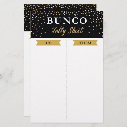 Nieuw jaar voor bunco-spellijst (Voorkant / Achterkant)