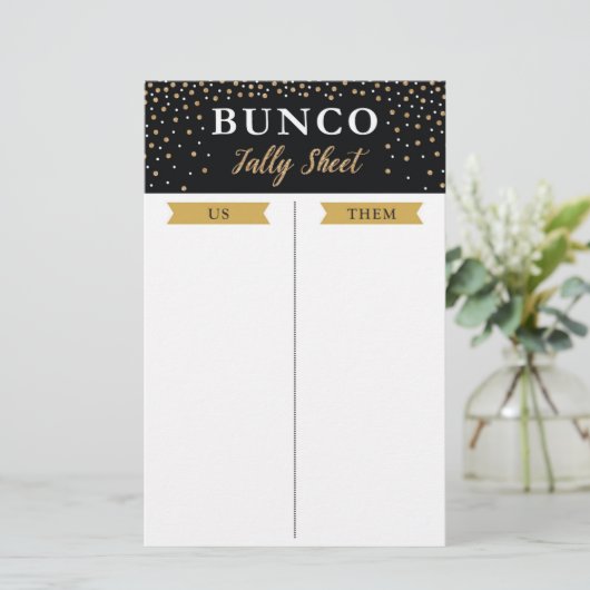 Nieuw jaar voor bunco-spellijst (Staand voorkant)