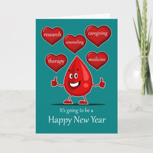Nieuw jaar voor medische zorgverleners, hemofilie kaart (Voorkant)