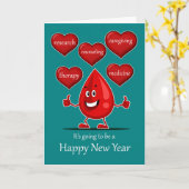 Nieuw jaar voor medische zorgverleners, hemofilie kaart (Gele Bloem)