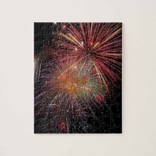 Nieuw jaar vuurwerk spaart puzzle legpuzzel (Verticaal)
