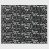 Nieuw jaar, weefsel van speldenkrookklokken cadeaupapier (Vlak)