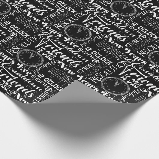 Nieuw jaar, weefsel van speldenkrookklokken cadeaupapier (Hoek)