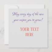 NIEUW JAAR WENSKAART KAART (Achterkant)