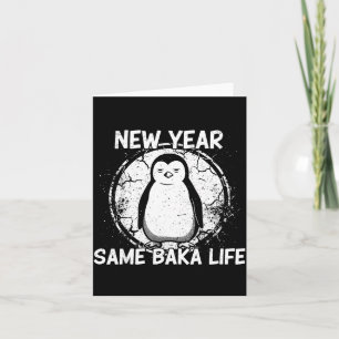 Nieuw Jaar Zelfde Baka Leven Baka Pinguïn  Kaart