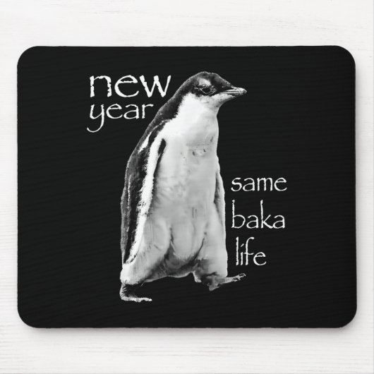 Nieuw jaar zelfde Baka leven Pinguïn grap Muismat (Voorkant)