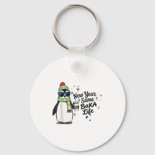 Nieuw Jaar Zelfde Baka Leven Pinguïn Meme Grap Sleutelhanger