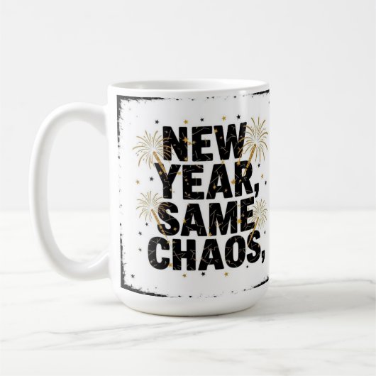 Nieuw jaar, zelfde chaos koffiemok (Links)