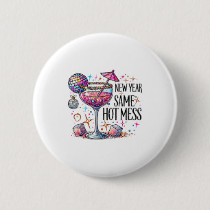 Nieuw jaar, zelfde hete retro puinhoop staart Gelu Ronde Button 5,7 Cm
