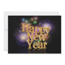 Nieuw jaar zelfs feestuitnodiging vuurwerk