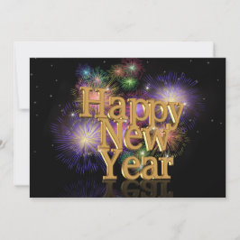 Nieuw jaar zelfs feestuitnodiging vuurwerk kaart