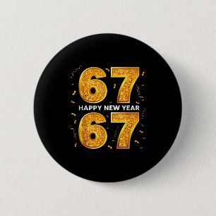 Nieuw Jaar Zes Zeven 6 7 Meme Grappig Gelukkig Nie Ronde Button 5,7 Cm