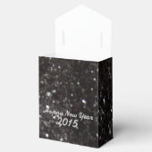 Nieuw Jaar Zwart en Zilver Glitter Favor Box Bedankdoosjes (Geopend)