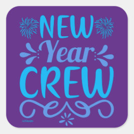 NIEUW JAARPERSONEEL VIERKANTE STICKER