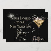 NIEUW JAAR'S EVE GALA-INVITATIE - halfformeel - Ic Kaart (Voorkant / Achterkant)