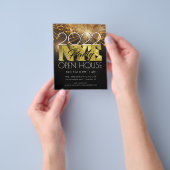 NIEUW JAAR'S EVE PARTIJ MODERN BOLD GOLD FIREWORKS FLYER (Hand)