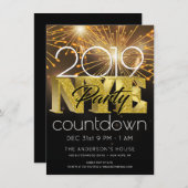 NIEUW JAAR'S EVE PARTIJ MODERNE VUURWERK KAART (Voorkant / Achterkant)