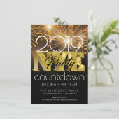 NIEUW JAAR'S EVE PARTIJ MODERNE VUURWERK KAART (Staand voorkant)