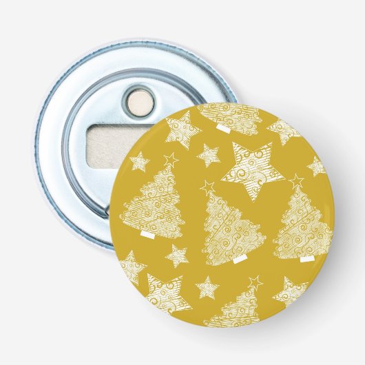 Nieuw jaarspatroon button flesopener (Voorkant)