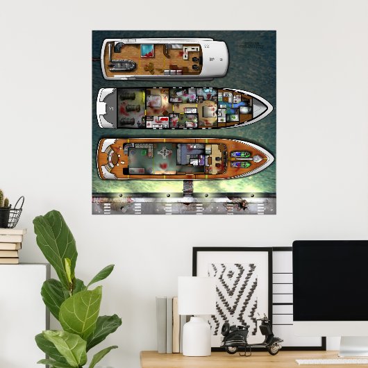 Nieuw jachtontwerp poster (Thuiskantoor)