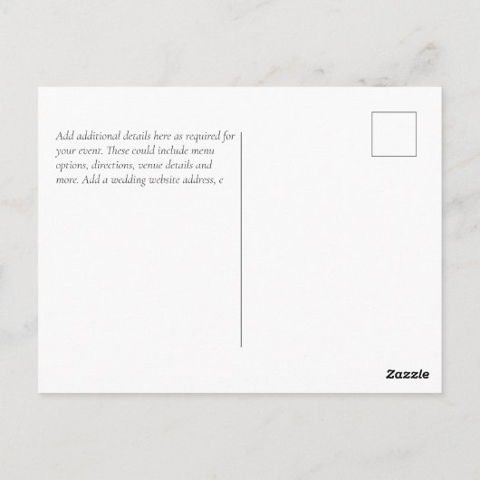 NIEUW! Je eigen bruiloftsobject ontwerpen Briefkaart (Achterkant)