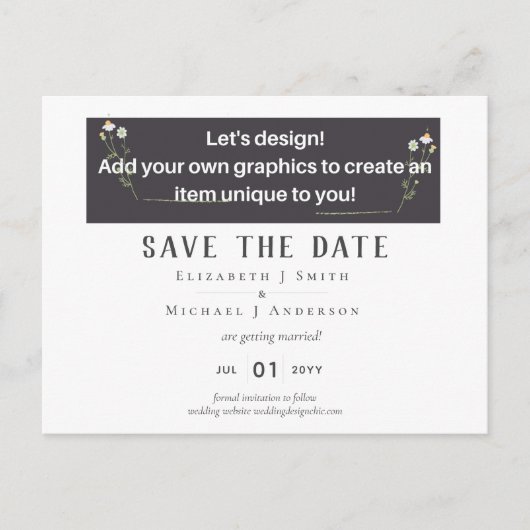 NIEUW! Je eigen bruiloftsobject ontwerpen Briefkaart (Voorkant)