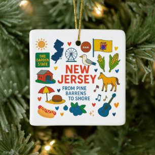Nieuw Jersey Aangepaste Familie Reis Kerstmis Keramisch Ornament