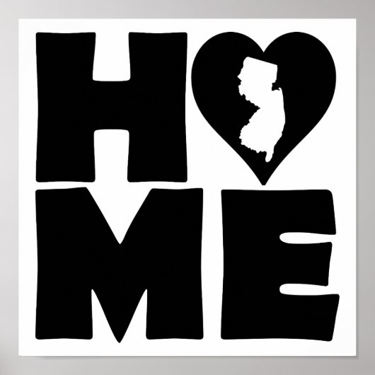 Nieuw Jersey Home Heart State Poster Bord (Voorkant)