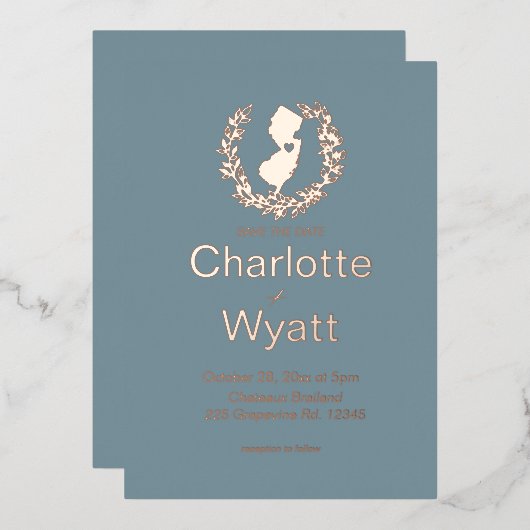 Nieuw-Jersey Kaart  Bestemming Huwelijk   (Voorkant / Achterkant)