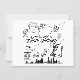 Nieuw-Jersey Sporticonen Ansichtkaart. Briefkaart