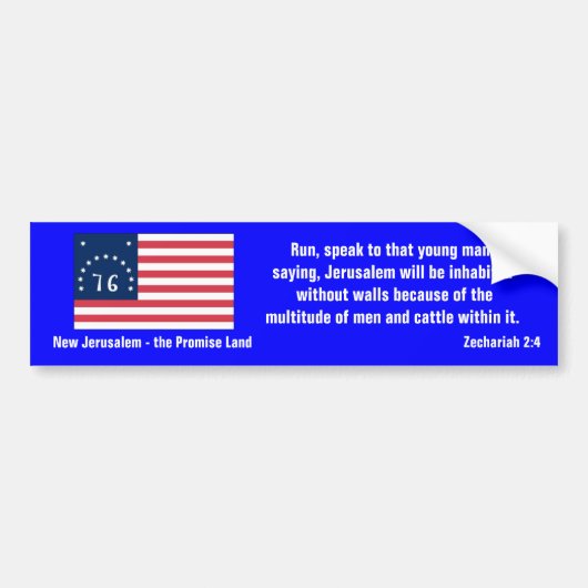 Nieuw Jeruzalem, het beloofde land Bumpersticker (Voorkant)