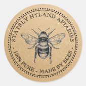 NIEUW Jouw naam hier : kraft Honey Jar - etiket (Voorkant)