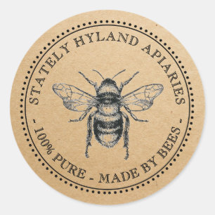 NIEUW Jouw naam hier : kraft Honey Jar - etiket