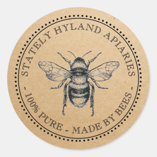 NIEUW Jouw naam hier : kraft Honey Jar - etiket (Voorkant)