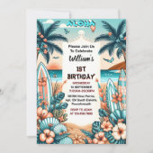 Nieuw Joy hula Luau Surf aloha hawaiian 1e verjaar Kaart (Voorkant)