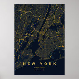 Nieuw kaartprint van New York City in New York-sti Poster