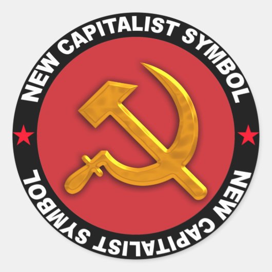nieuw kapitalistisch symbool ronde sticker (Voorkant)