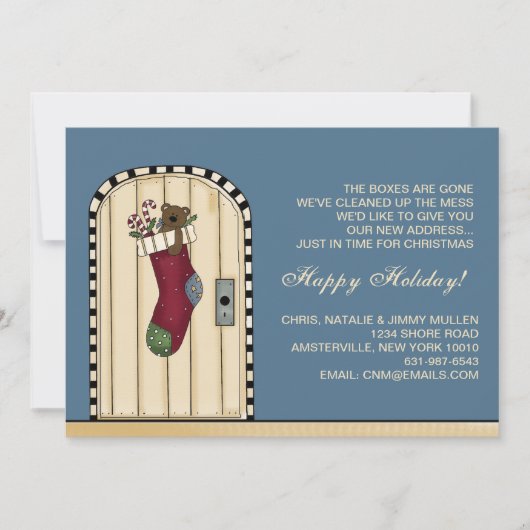 Nieuw Kerstadres - Verplaatsende aankondiging (Voorkant)