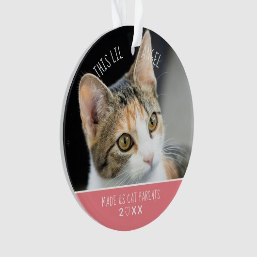Nieuw kerstcadeautje Kat Kitten Foto Holiday Ornament (voorkant)