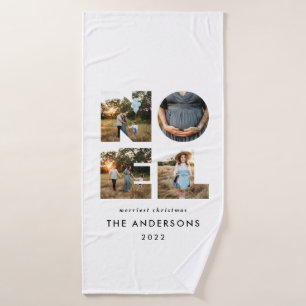 Nieuw kerstdapperse moderne 4 foto's simpele feest badhanddoek